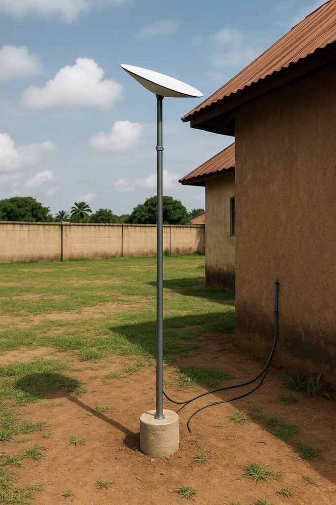 Wrong Starlink dish placement in Nigeria leading to poor internet performance