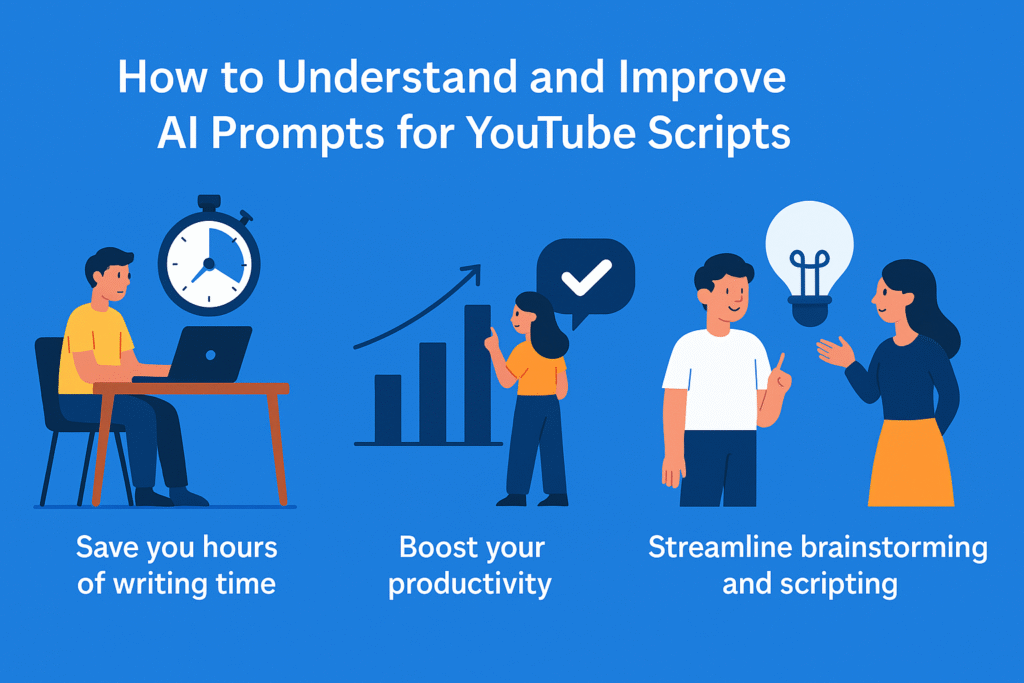 Visual representation of how to understand and improve AI prompts for better YouTube script writing and audience engagement